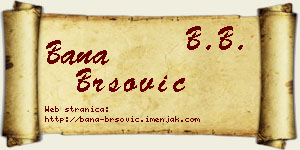 Bana Bršović vizit kartica
